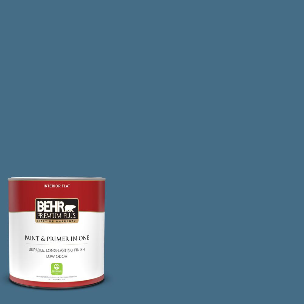 BEHR PREMIUM PLUS 1 Qt S500 6 Shipyard Flat Low Odor Interior Paint