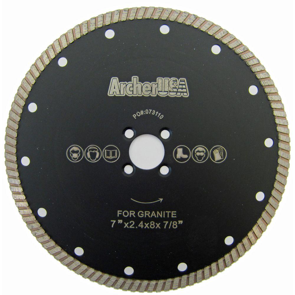 Archer Usa In Type Narrow Turbo Diamond Blade For Granite Cutting