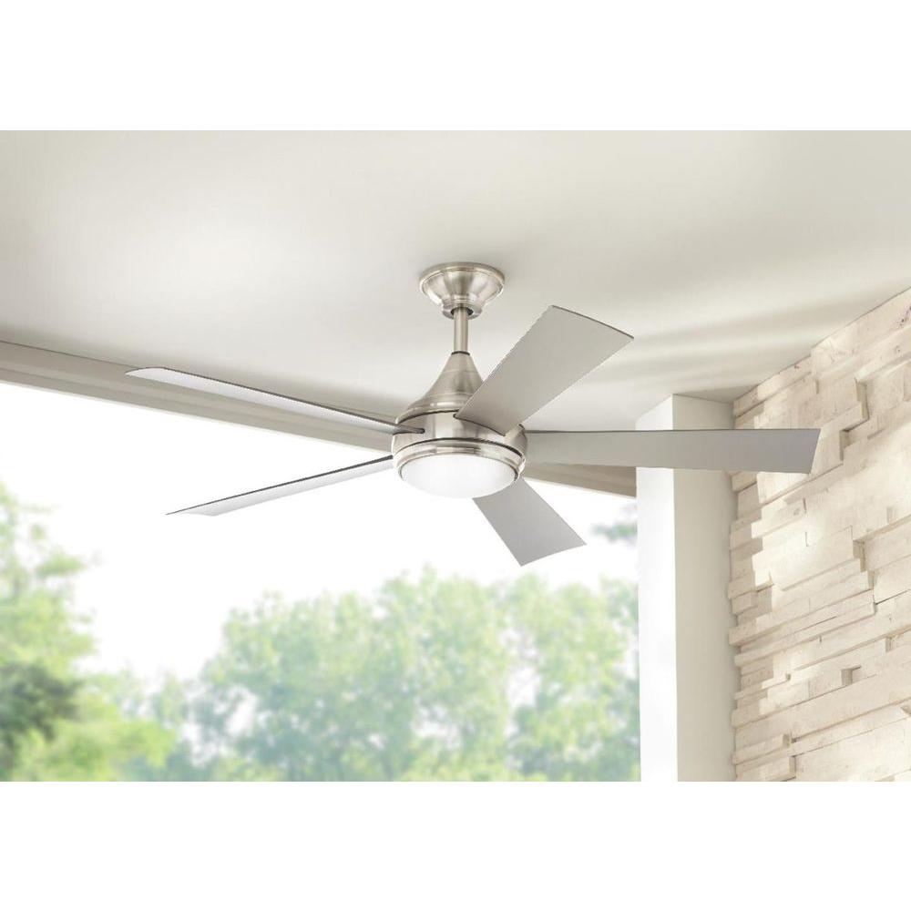 Home Decorators Collection Hanlon 52 In Integrated Led Indoor Home Decorators Collection Hanlon 52 In Integrated Led Indoor Outdoor Stainless Steel Ceiling Fan With Light Kit And Wall Control Yg533 Sst Bn Befail