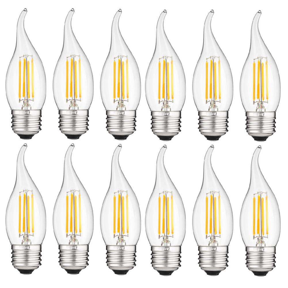 Sunlite 40 Watt Equivalent CA11 Dimmable ENERGY STAR Clear Chandelier