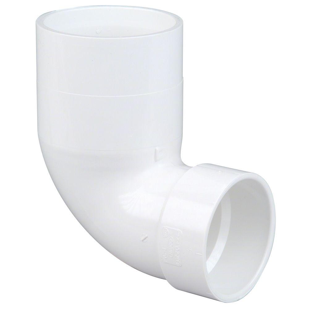 4 In X 3 In PVC DWV 90 Degree Spigot X Hub Street Closet Elbow