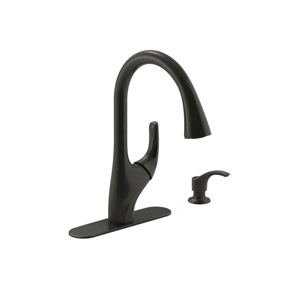 Kohler Worth Single Handle Pull Down Sprayer Kitchen Faucet In