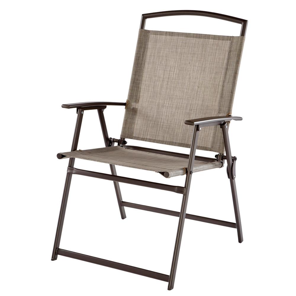 Hampton Bay Mix And Match Folding Steel Sling Outdoor Dining Chair In