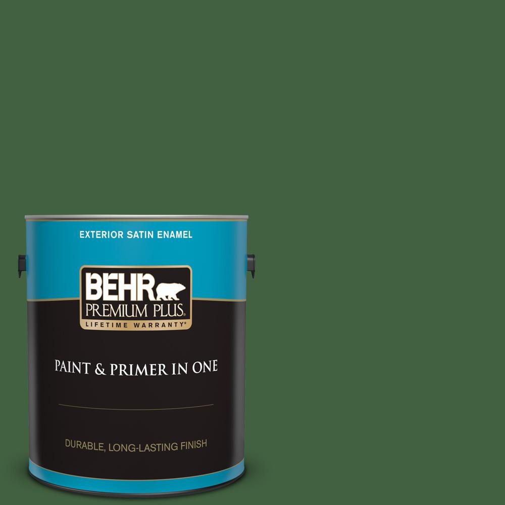 Behr Premium Plus Gal S Deep Viridian Satin Enamel Exterior