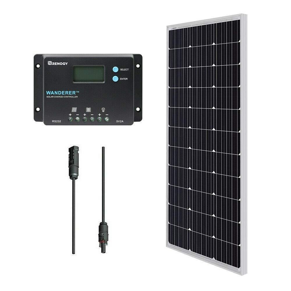 Renogy 12 Volt 100 Watt Monocrystalline Bundle Kit Solar Panel With