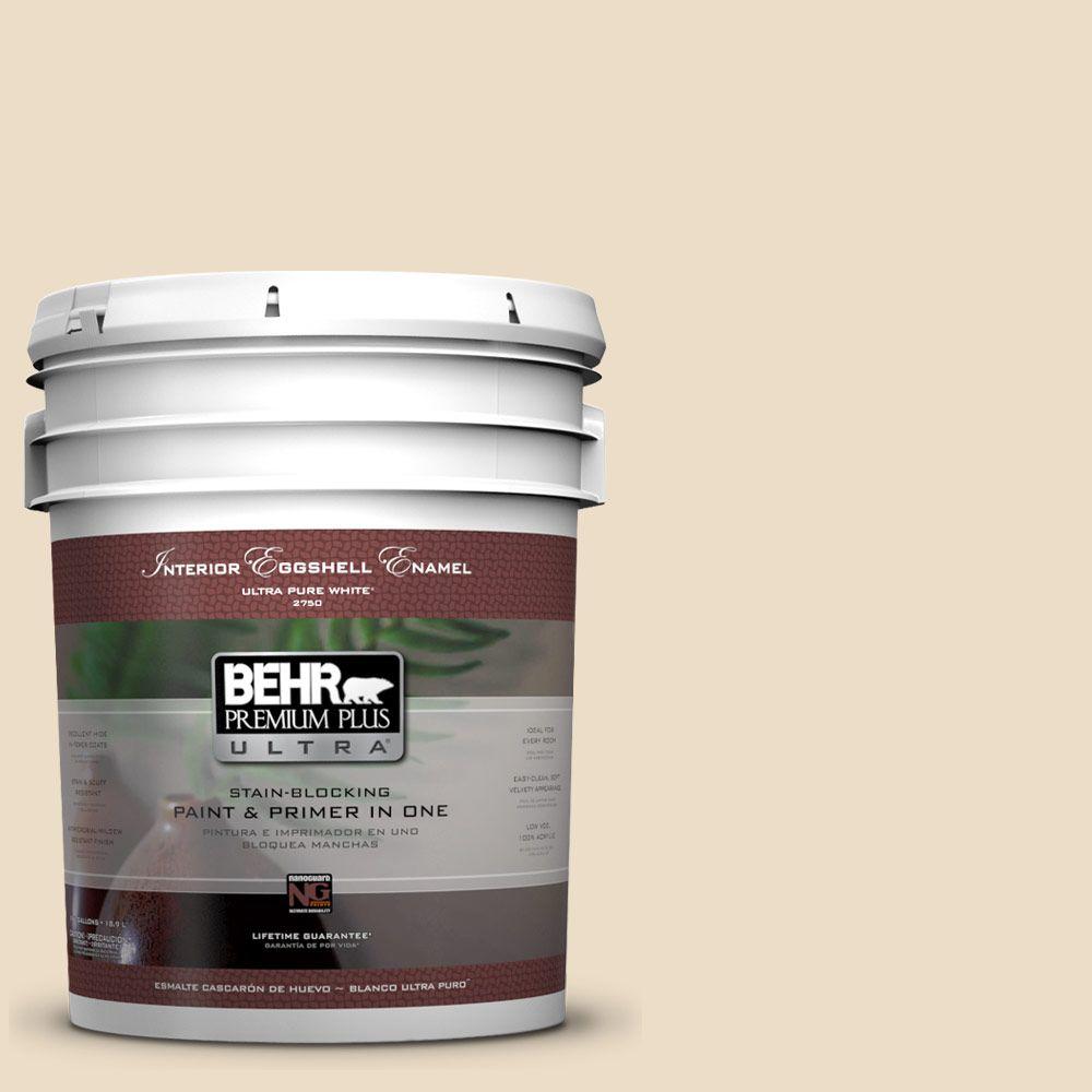 BEHR Premium Plus Ultra 5 Gal 710C 2 Raffia Cream Eggshell Enamel