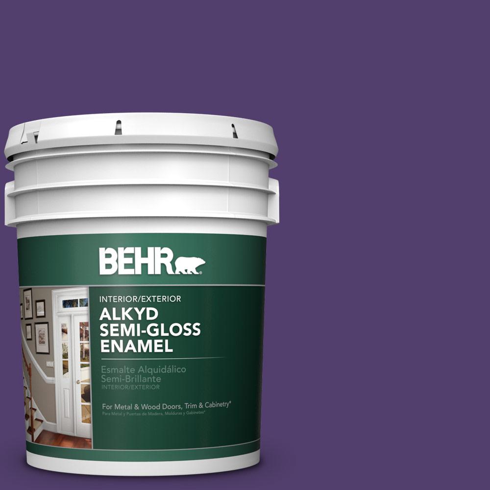 BEHR 5 Gal P570 7 Proper Purple Semi Gloss Enamel Alkyd Interior