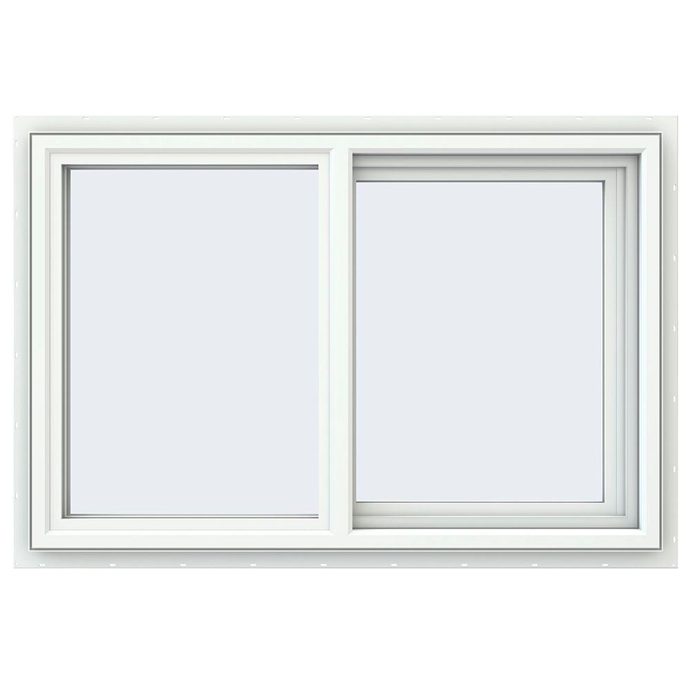 Jeld Wen 35 5 In X 23 5 In V 2500 Series White Vinyl Right Handed Sliding Window With Colonial Grids Grilles Thdjw138500061 Oopes