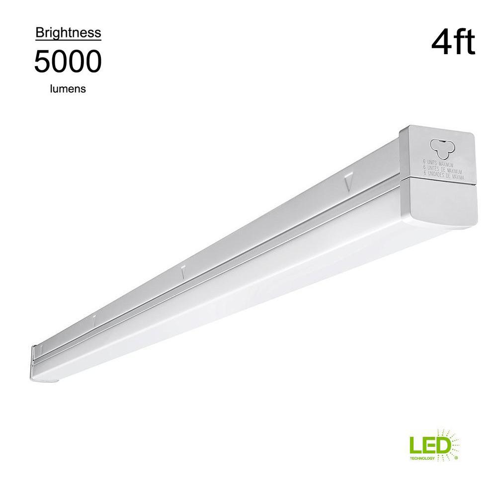 White Fluorescent 2 Strip Light Flip-Up Socket Commercial General Shop 8 Ft