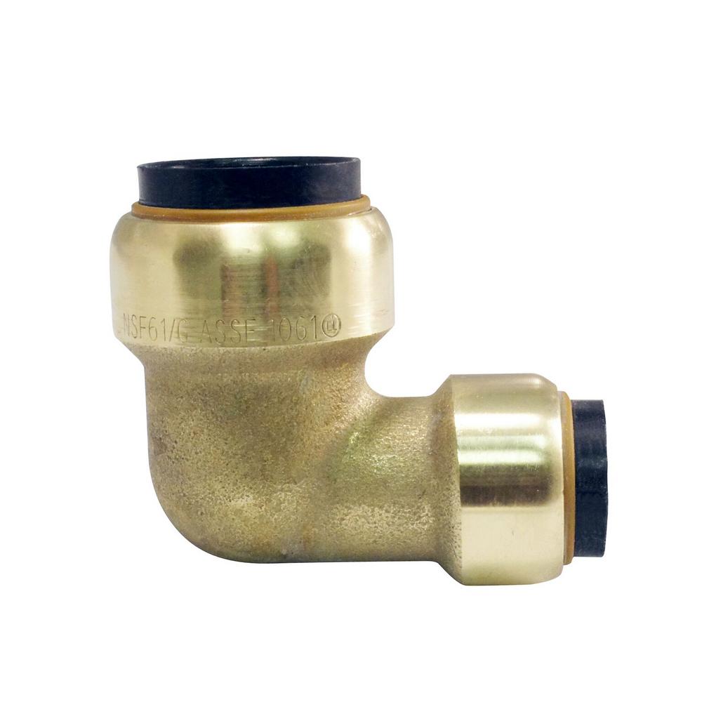 Tectite 3 4 In X 1 2 In Brass Push To Connect 90 Degree Reducer Elbow