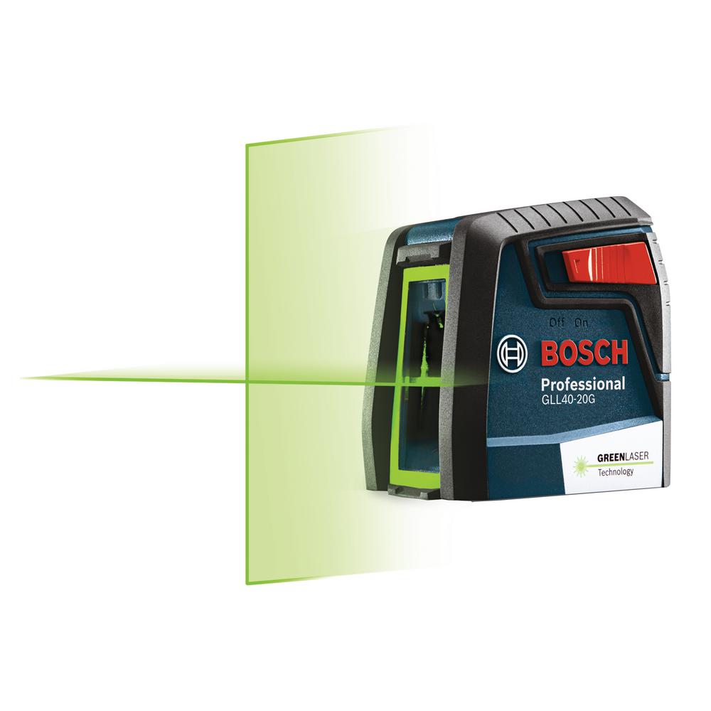 Bosch 40 Ft Self Leveling Cross Line Laser With VisiMax Green Beam GLL