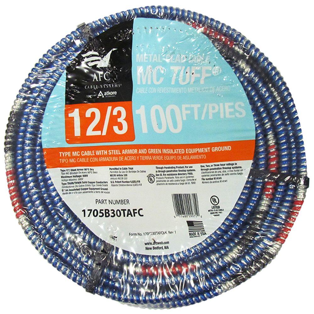 AFC Cable Systems 12 3 X 250 Ft Solid MC Tuff Cable 1705B42TAFC The