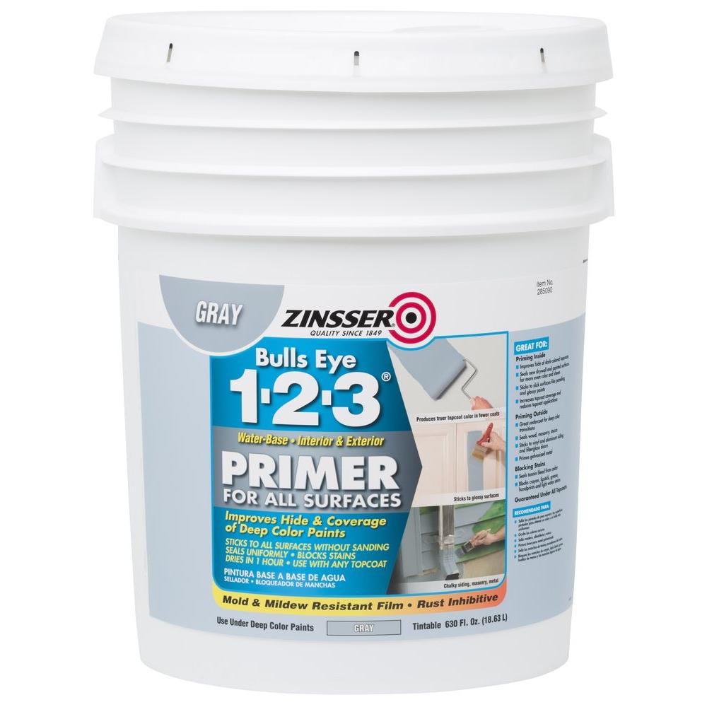 Zinsser Bulls Eye 1 2 3 630 Oz Water Based Interior Exterior Gray