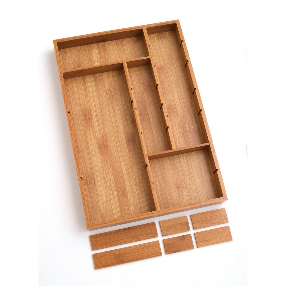 Lipper In W X In D X In H Bamboo Adjustable Drawer