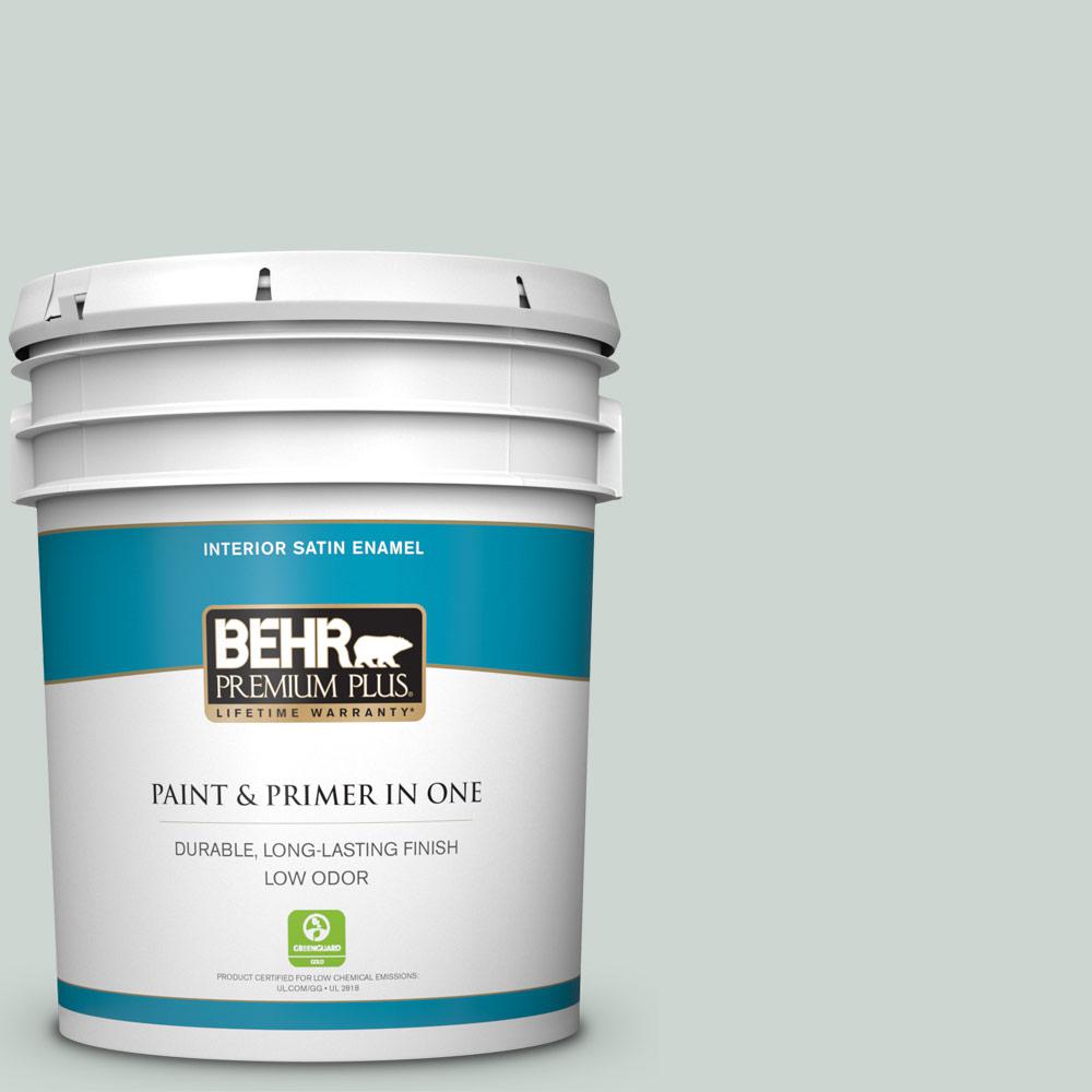 BEHR Premium Plus 5 Gal MQ3 21 Breezeway Satin Enamel Low Odor