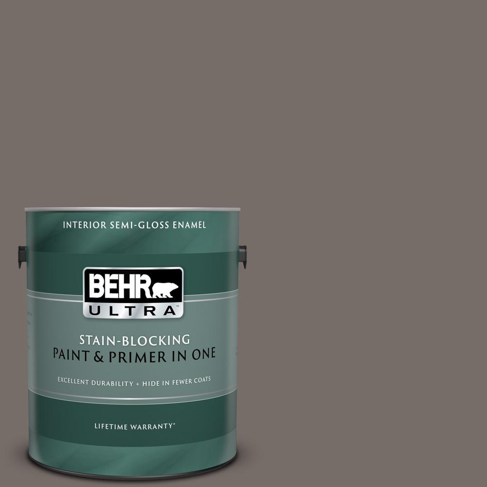 Behr Ultra Gal Bnc Gray Owl Semi Gloss Enamel Interior Paint And