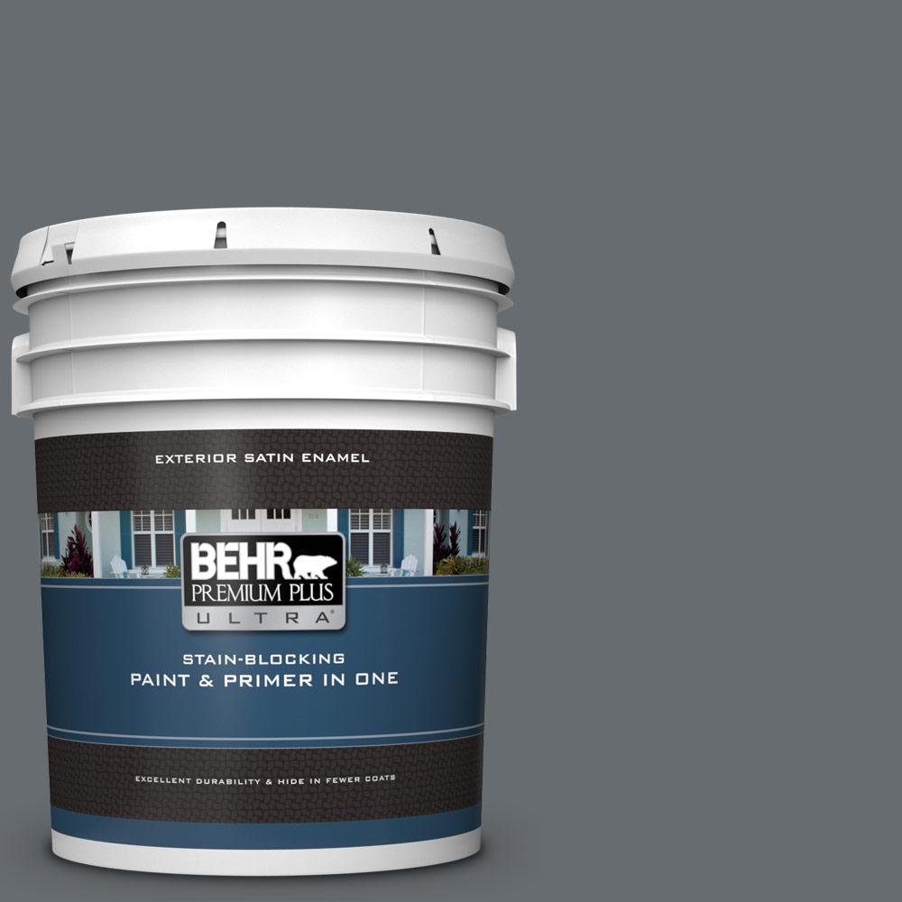 BEHR Premium Plus Ultra 5 Gal PPF 49 Platinum Gray Satin Enamel