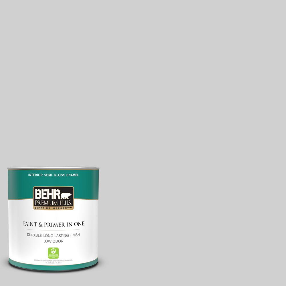 BEHR PREMIUM PLUS 1 Qt N520 1 White Metal Semi Gloss Enamel Low Odor