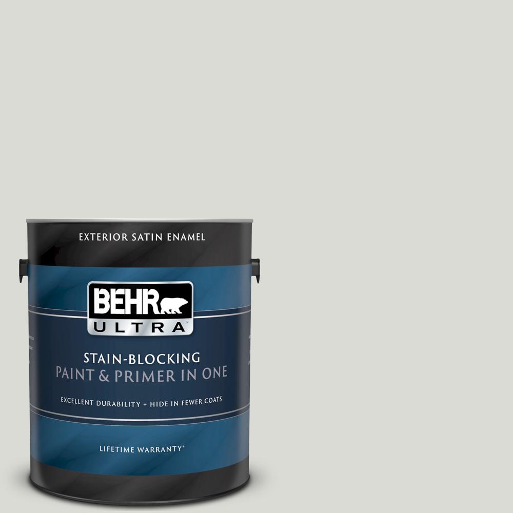 BEHR ULTRA 1 Gal BWC 29 Silver Feather Satin Enamel Exterior Paint