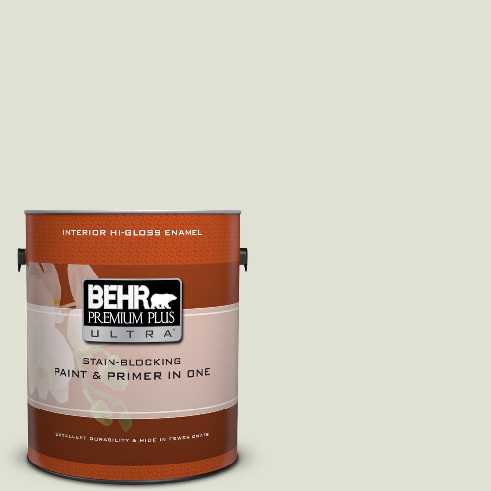 BEHR Premium Plus Ultra 1 Gal S380 1 Moss Mist Hi Gloss Enamel