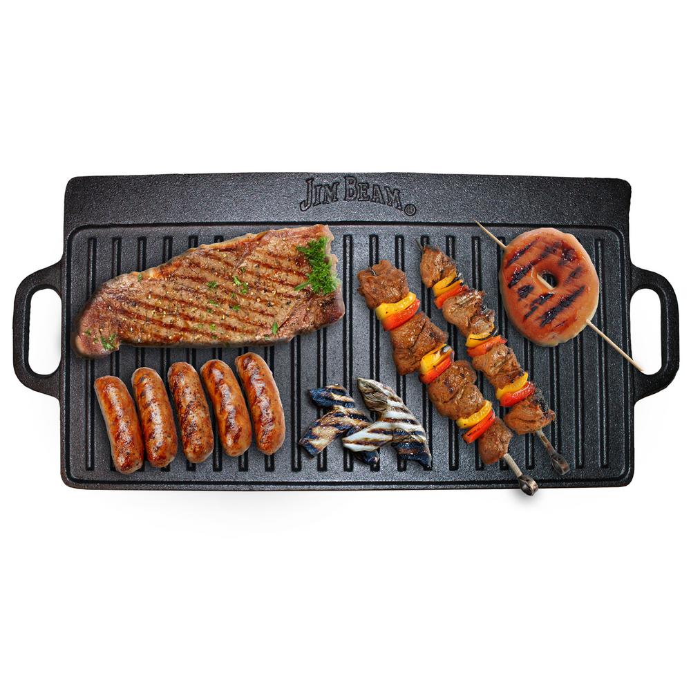 Jim Beam Double Sided Cast Iron Griddle JB0168 The Home Depot