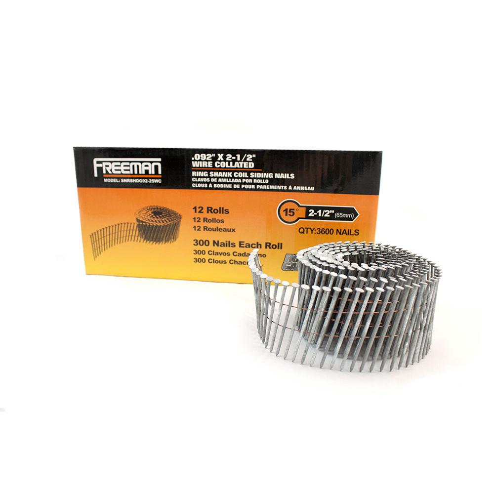 Freeman SNRSG92-175WC .92-Inch 1-3//4-Inch Coil Siding Nails 3600 Per Box