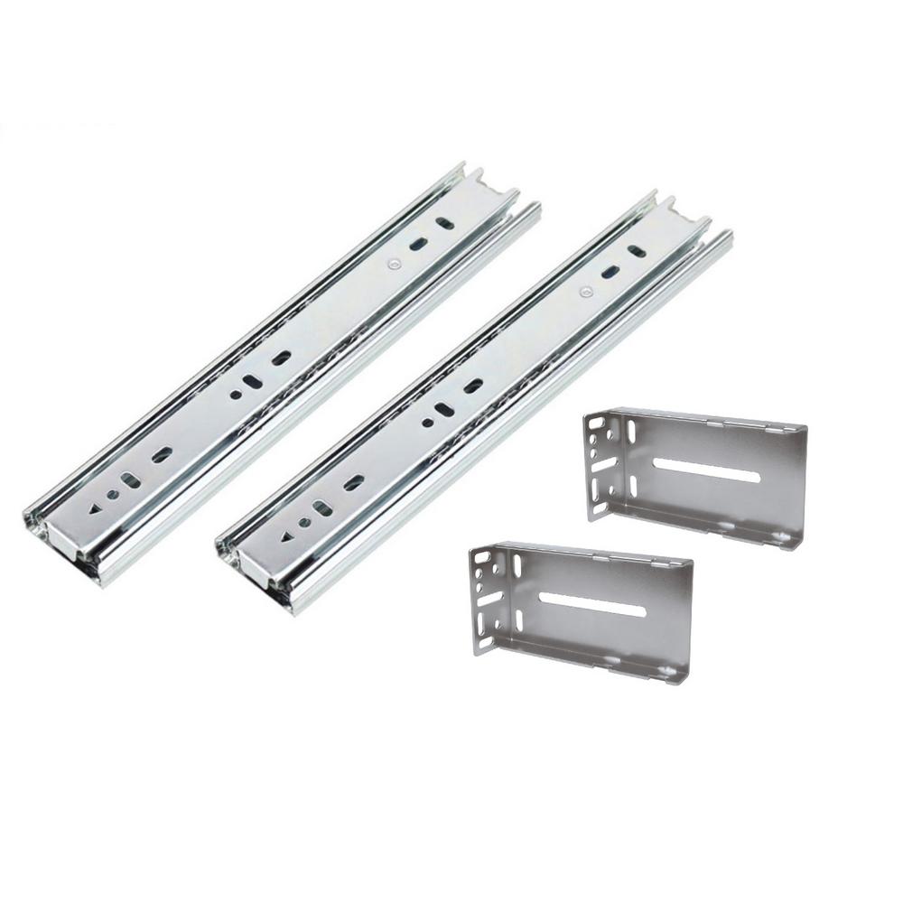 Side Mount Value Pack Drawer Slides Cabinet Hardware The Home Depot