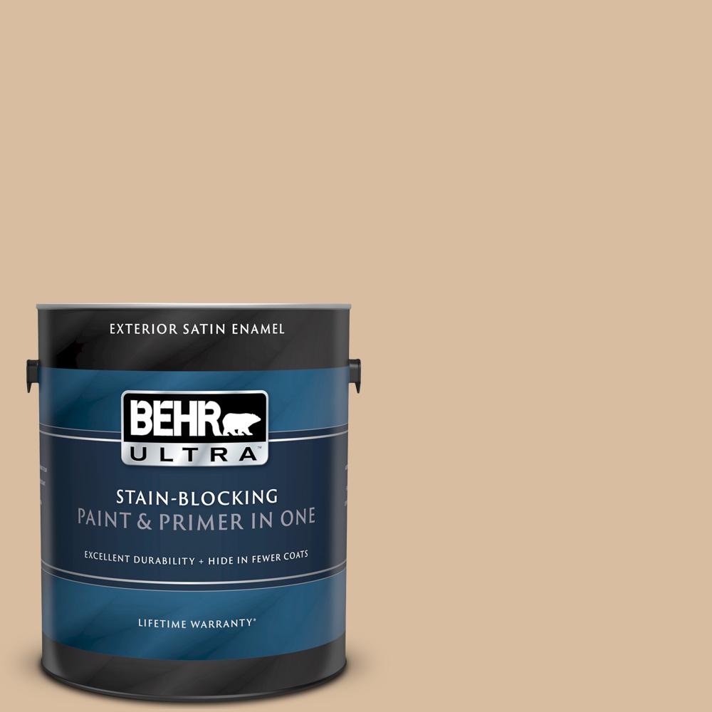 BEHR ULTRA 1 Gal PPU4 14 Renoir Bisque Satin Enamel Exterior Paint