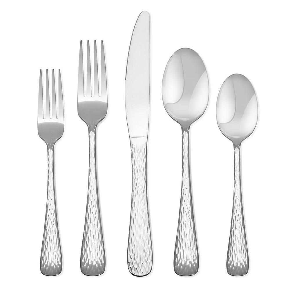 Hampton Forge Melody Piece Hammered Flatware Set B Hsn The