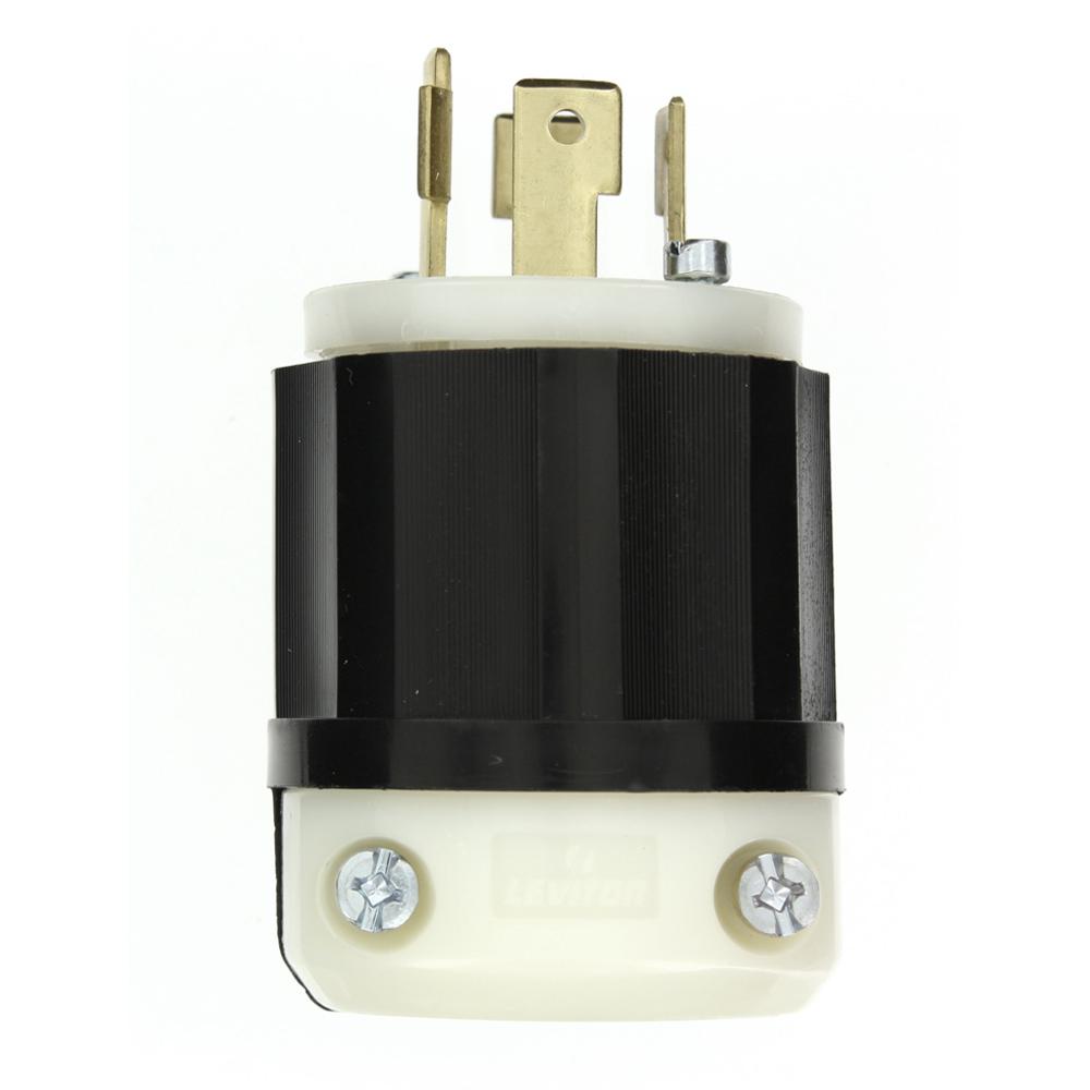 Leviton Volt Phase Locking Grounding Plug Black White