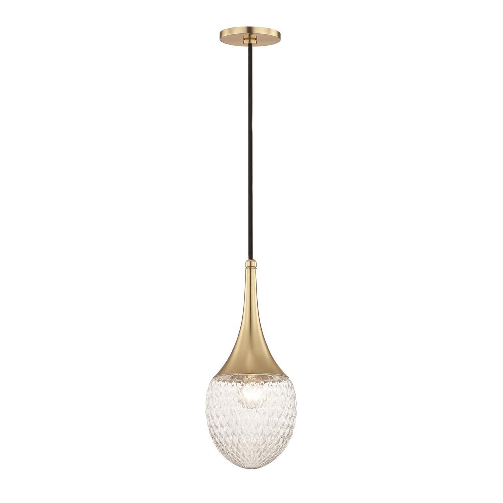 Mitzi By Hudson Valley Lighting Stella Light Aged Brass Pendant With