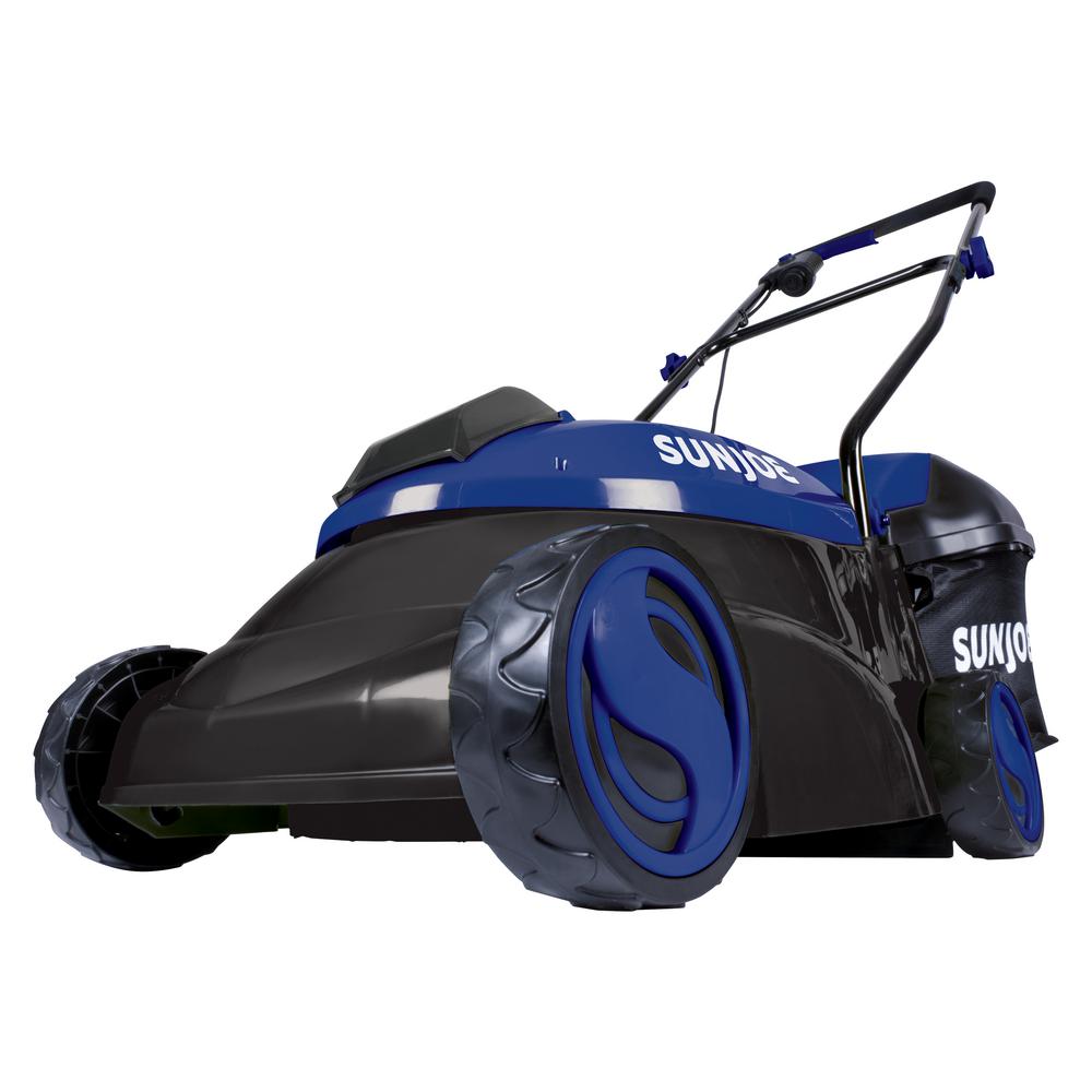 Sun Joe In Volt Cordless Walk Behind Push Mower Kit In Blue With