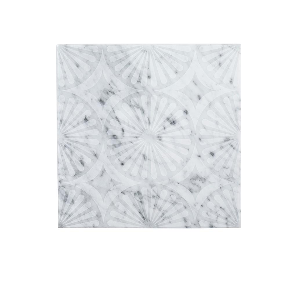 Jeffrey Court Ice Blocks 12 In X 12 In X 10 Mm White Marble Mosaic