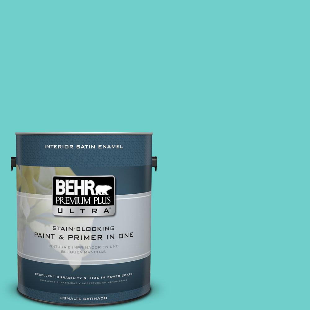 BEHR Premium Plus Ultra 1 Gal P450 4 Hidden Sea Glass Satin Enamel