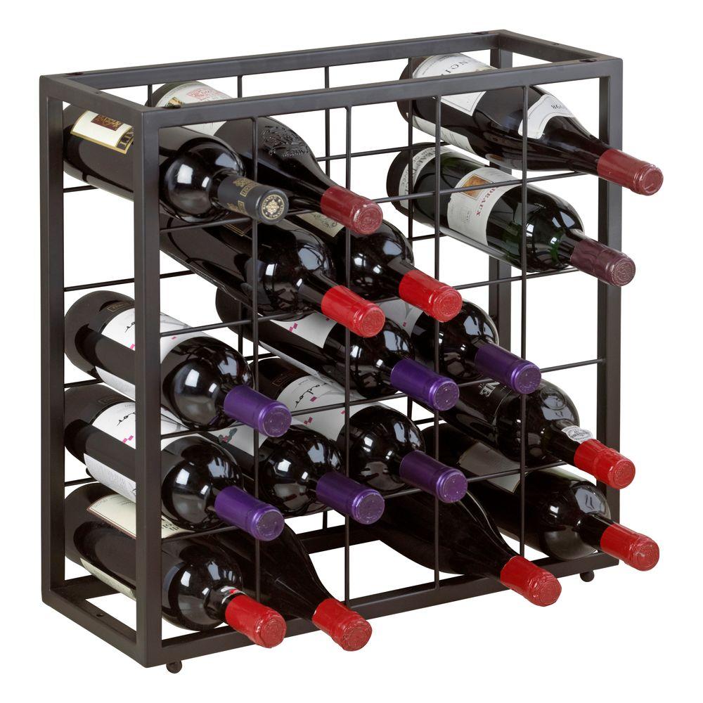 Wine Enthusiast Steel Bottle Stackable Grid In Black The