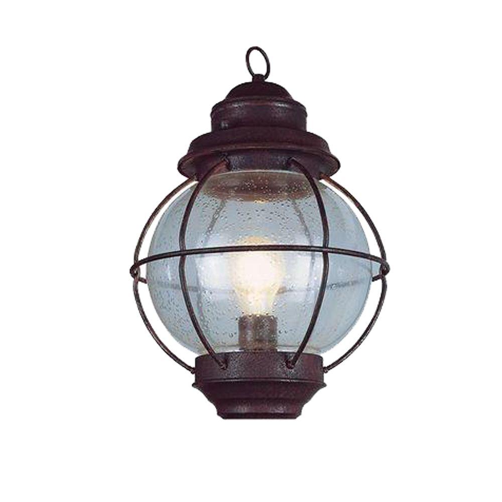 Bel Air Lighting Lighthouse 1 Light Outdoor Rustic Bronze Coach Bel Air Lighting Lighthouse 1 Light Outdoor Rustic Bronze Coach Lantern With Seeded Glass