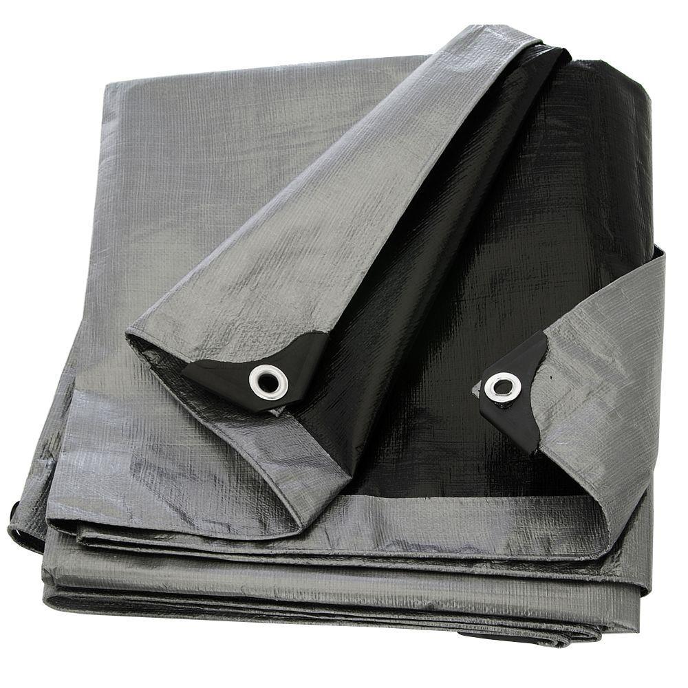 Boen Heavy Duty Poly Ft X Ft Silver Black Tarp X Weave St