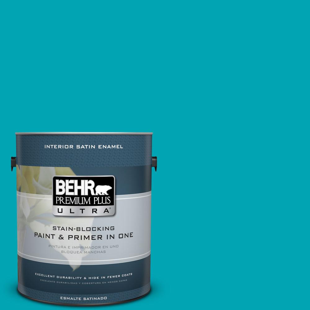 BEHR Premium Plus Ultra 1 Gal 510B 6 Blue Jewel Satin Enamel Interior