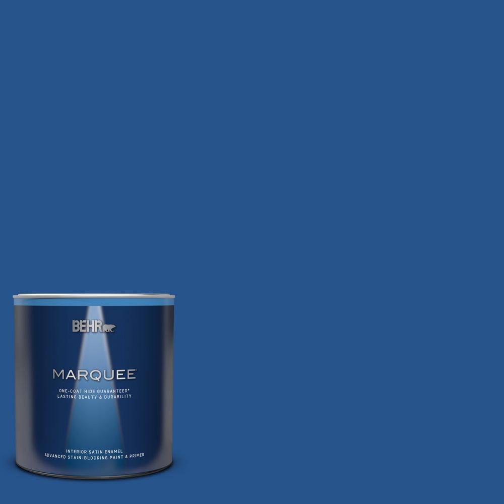 Behr Marquee Qt Ppu Dark Cobalt Blue Satin Enamel Interior