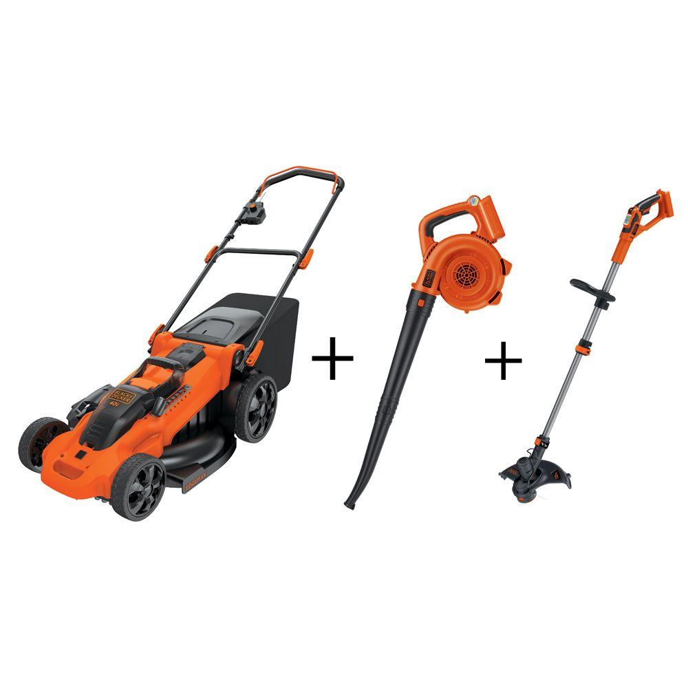 Black Decker In Volt Max Li Ion Cordless Battery Push Mower With