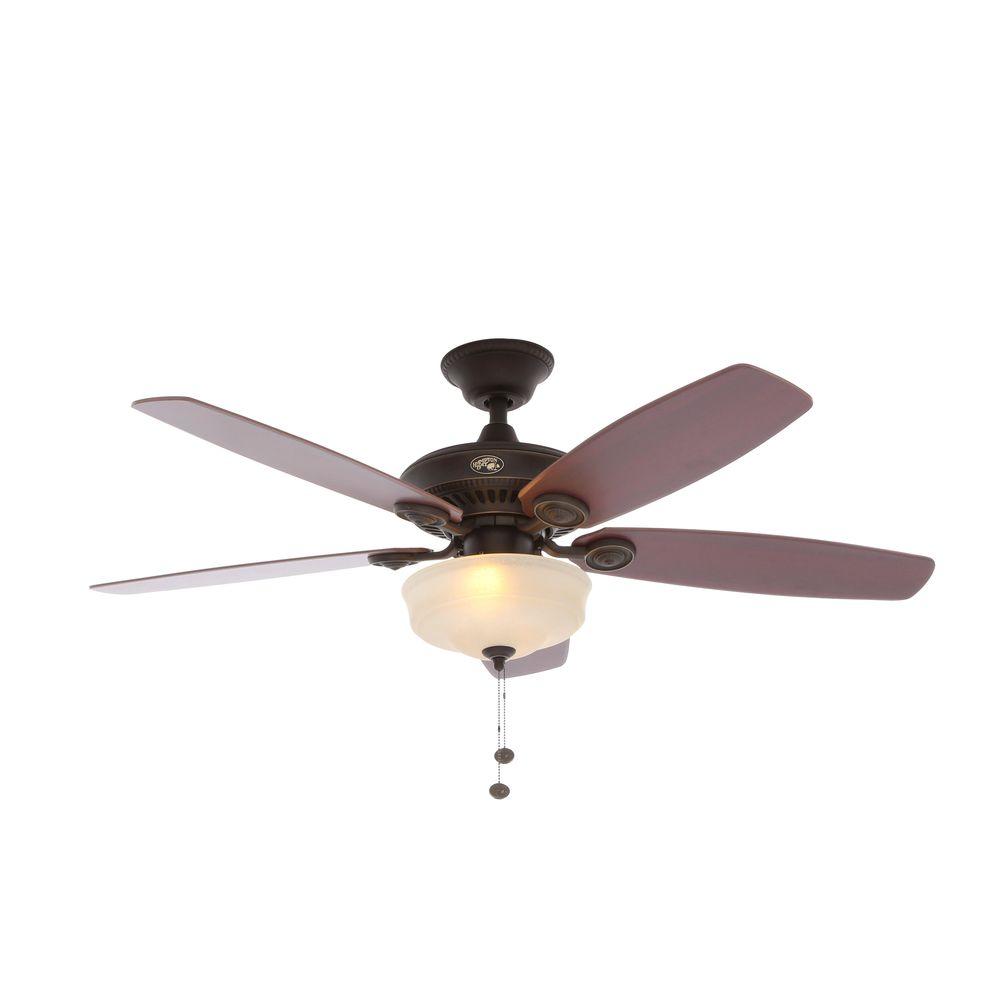 Hampton Bay Sibley 52 In Oil Rubbed Bronze Ceiling Fan 26605 The