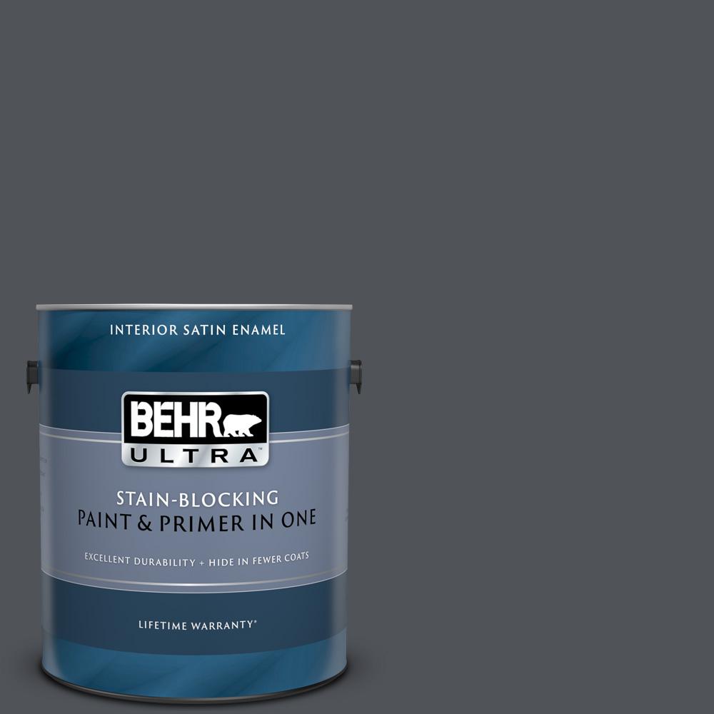 Behr Ultra Gal N Orion Gray Satin Enamel Interior Paint And