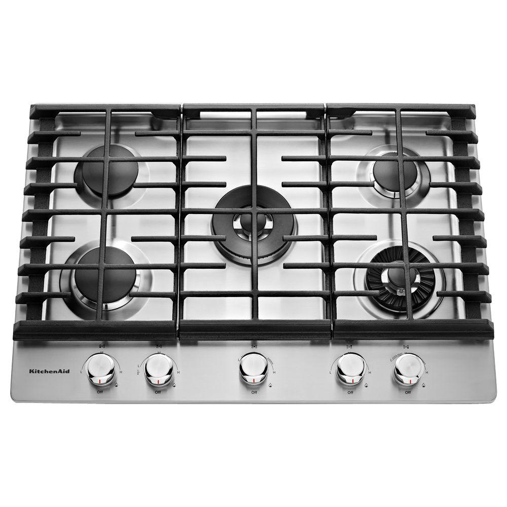 Kitchenaid 30 In Gas Downdraft Cooktop In Stainless Steel With 4