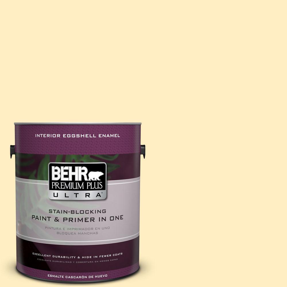 Behr Premium Plus Ultra Gal A Moonlit Yellow Eggshell Enamel