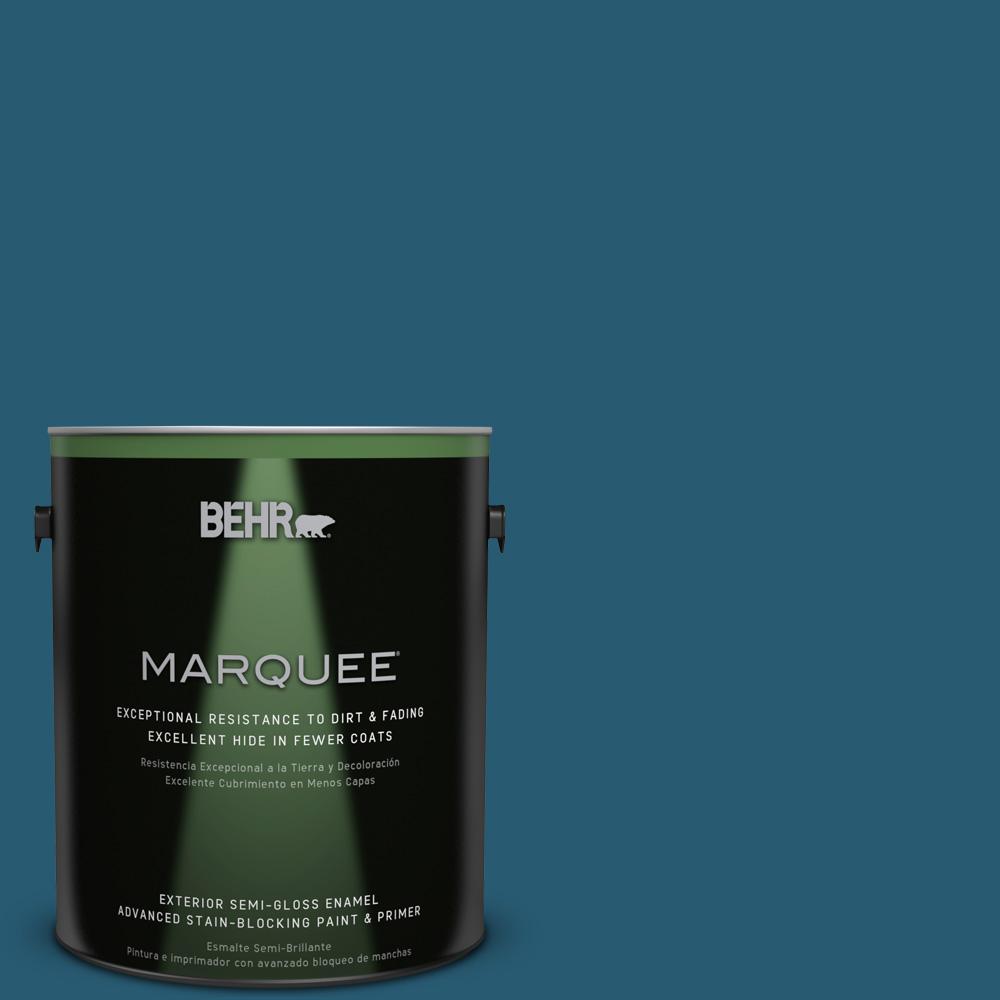 BEHR Premium Plus Ultra 5 Gal 540D 7 Deep Blue Sea Satin Enamel