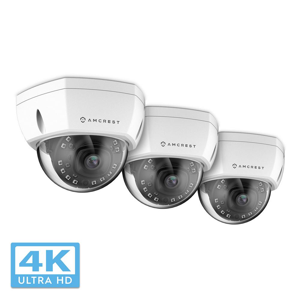 Amcrest Ultrahd Wired Outdoor Dome Poe Ip Surveillance Camera With K