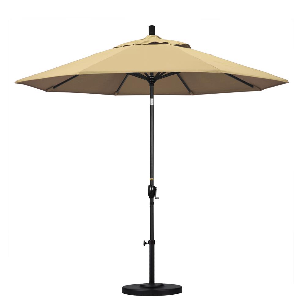 Hampton Bay 9 Ft Steel Tilt Patio Umbrella In Emerald Coast Yjauc 9 Ft Aluminum Push Tilt Patio Umbrella In Beige Pacifica