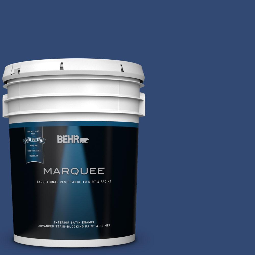 BEHR MARQUEE 5 Gal S H 580 Navy Blue Satin Enamel Exterior Paint