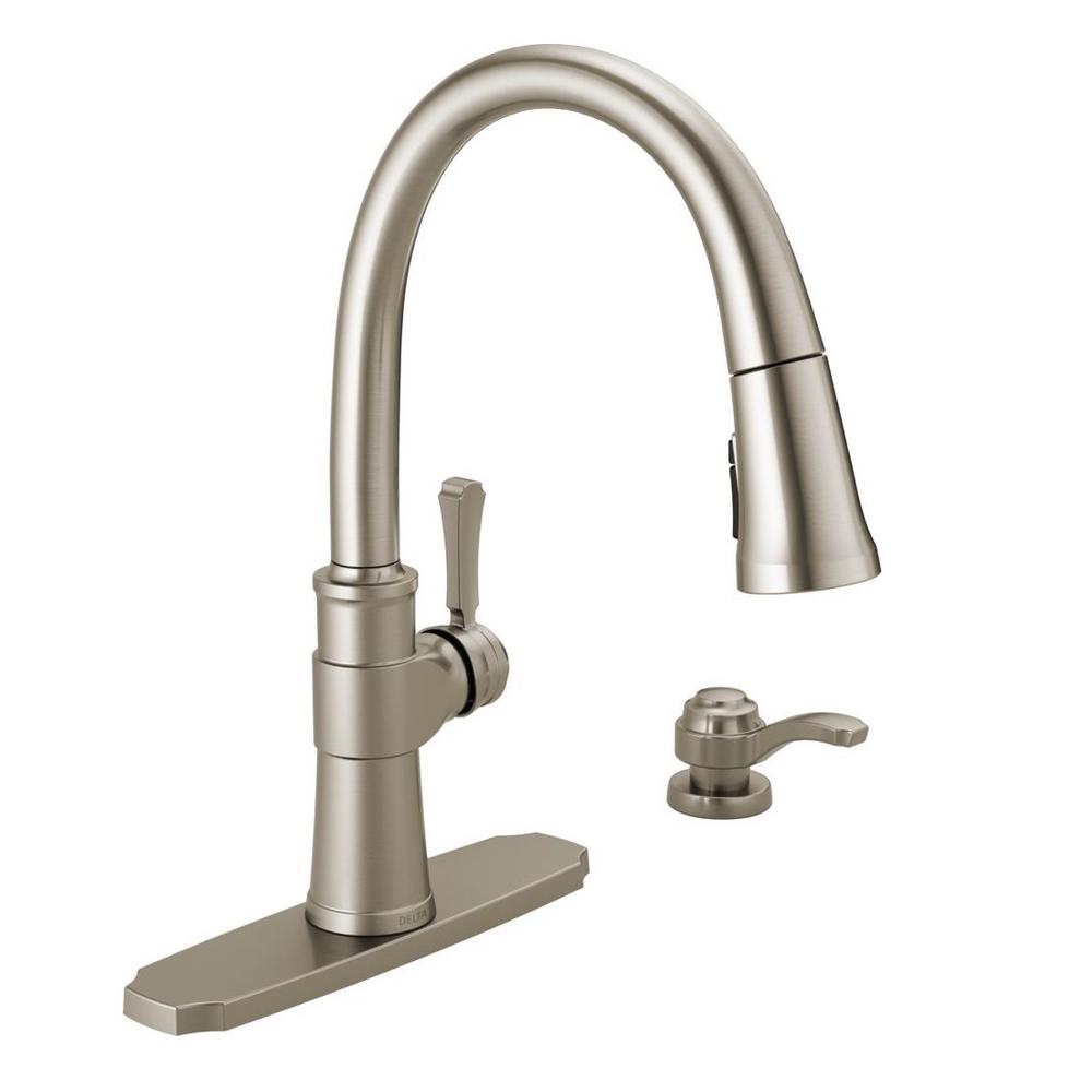 Delta Spargo Single Handle Pull Down Sprayer Kitchen Faucet With