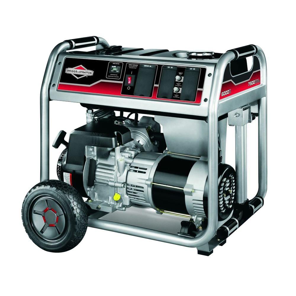 Briggs Stratton 6 000 Watt Gasoline Powered Portable Generator 30469